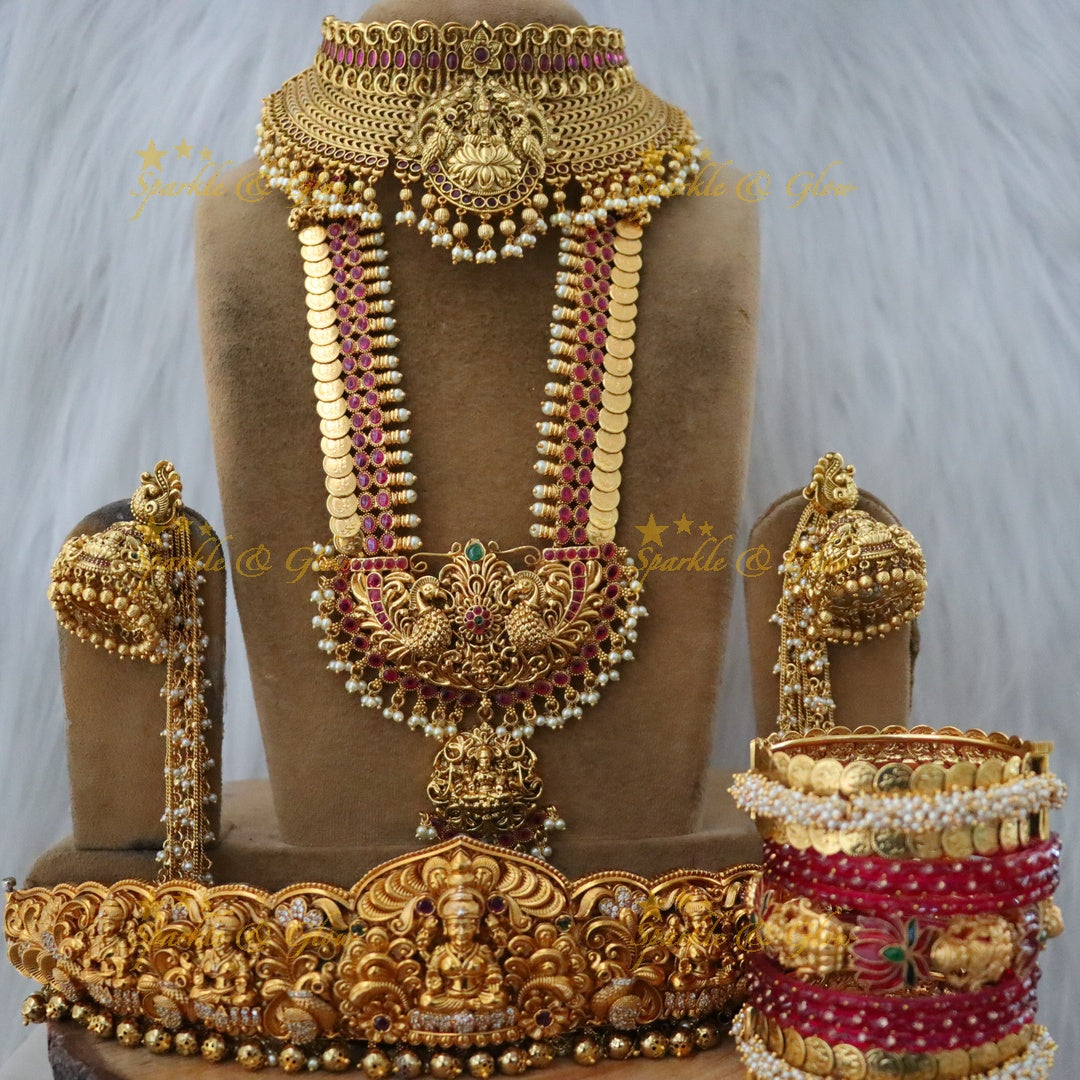 Exquisite Royal Lakshmi Temple Bridal Jewellery Set