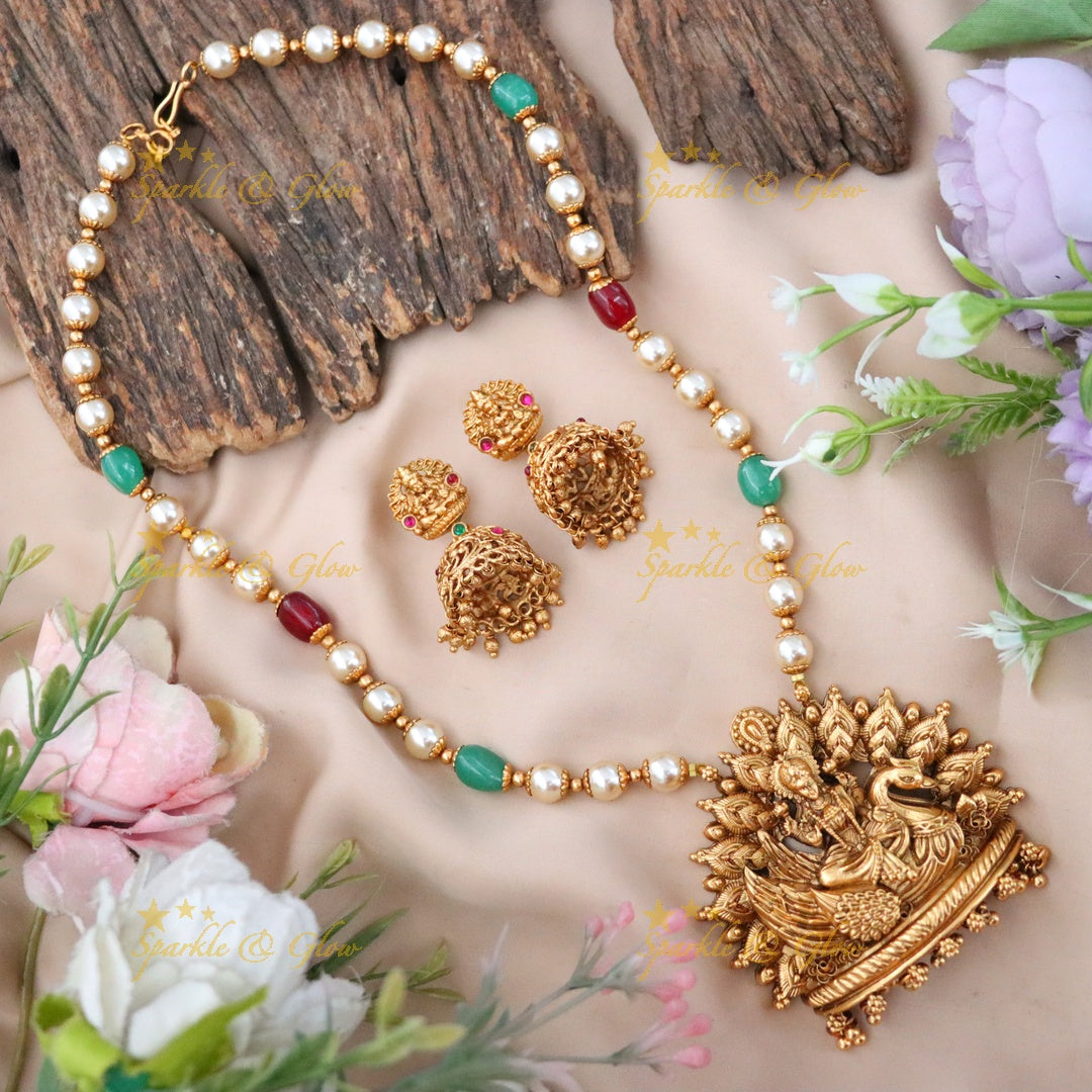 Exquisite Lakshmi Gold Necklace for Weddings