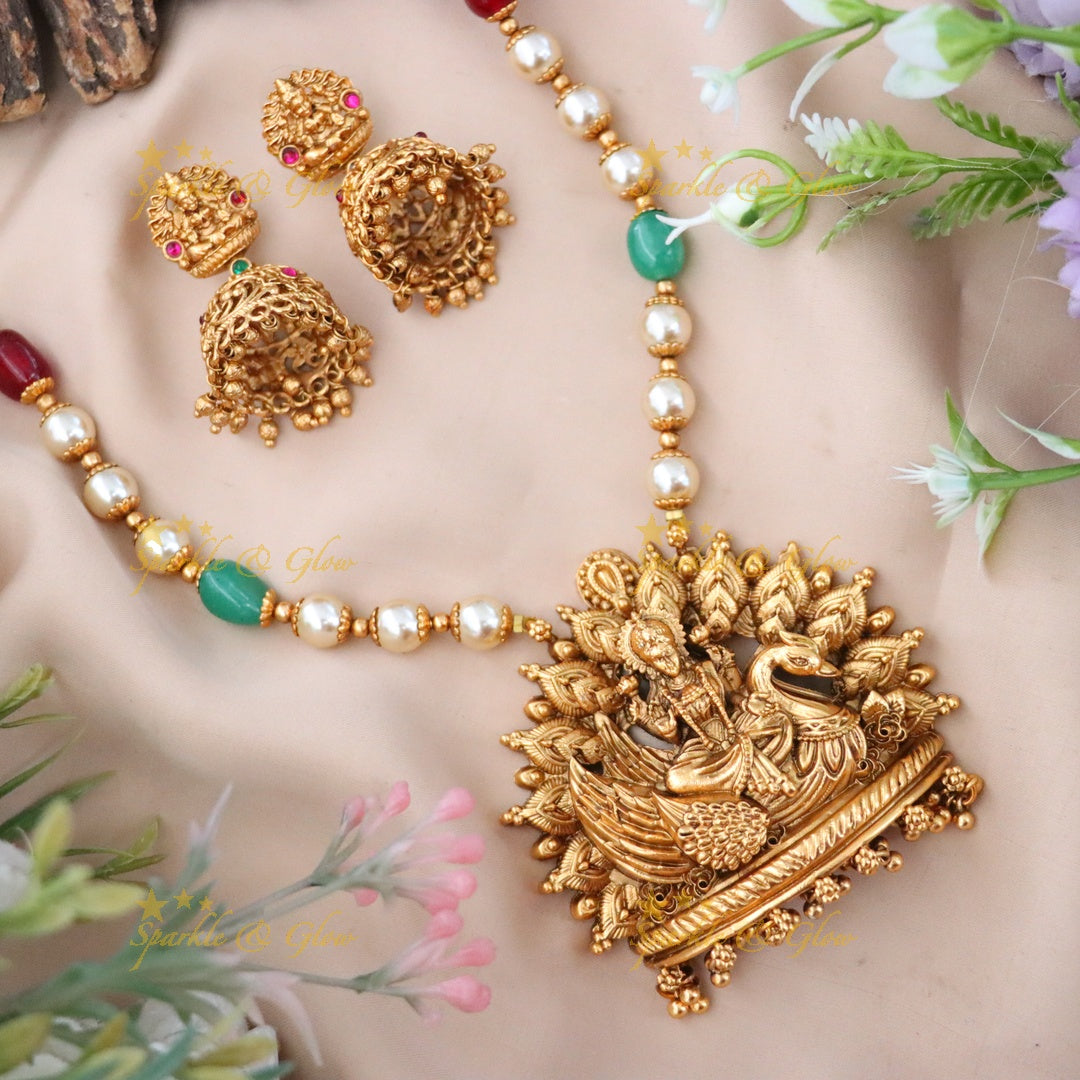Exquisite Lakshmi Gold Necklace for Weddings