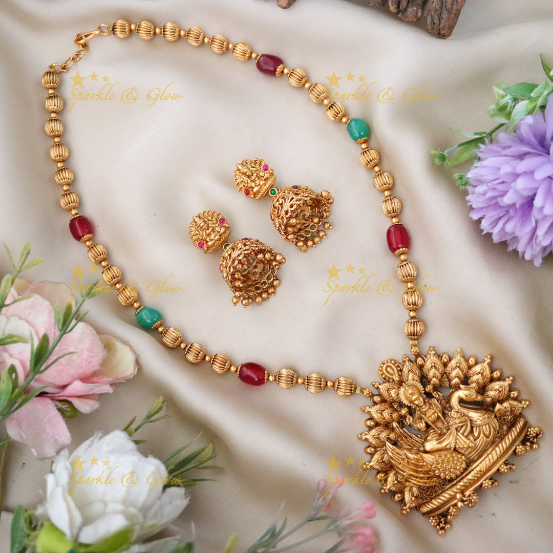 Exquisite Lakshmi Gold Necklace for Weddings
