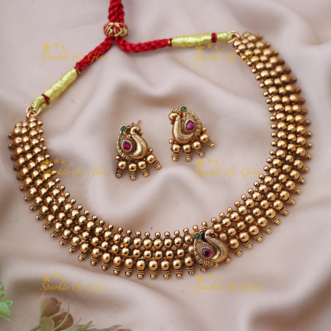 Exquisite Gold-Toned Wedding Necklace Set Online