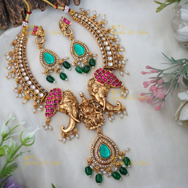 Stunning Temple Jewelry Set for Weddings & Festivities