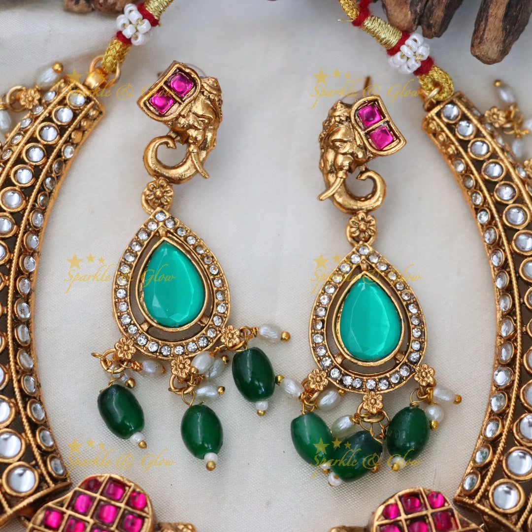 Stunning Temple Jewelry Set for Weddings & Festivities