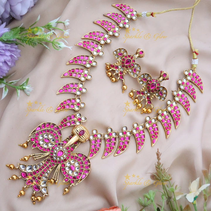 Pink & Gold Necklace Set | Elegant Wedding Jewellery