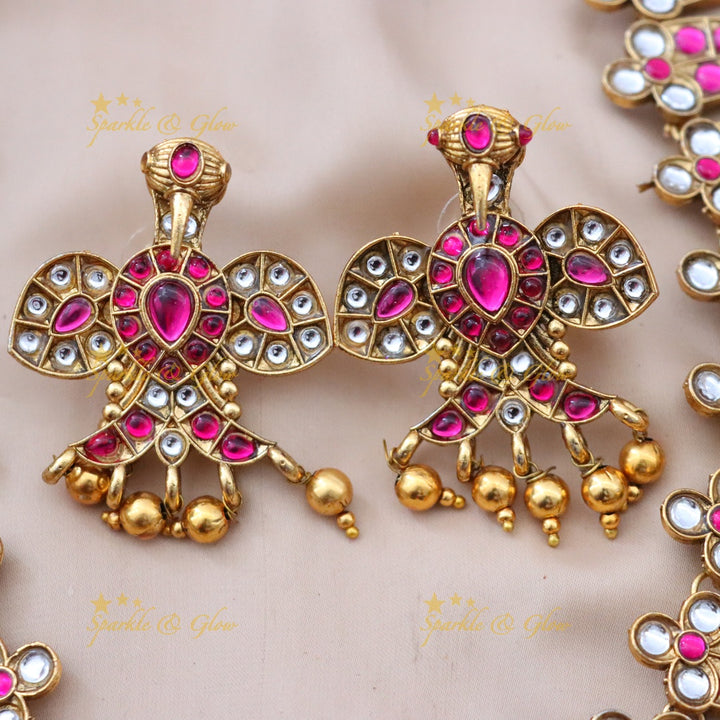 Pink & Gold Necklace Set | Elegant Wedding Jewellery