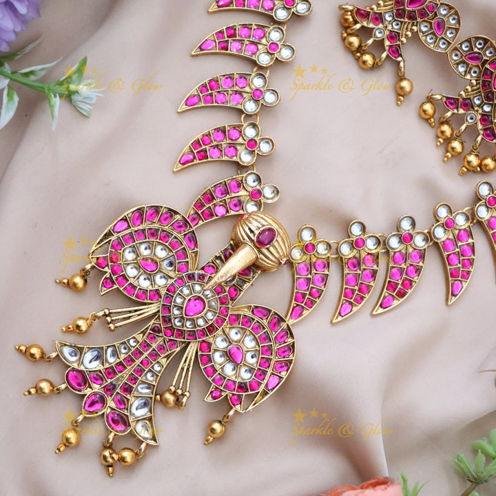 Pink & Gold Necklace Set | Elegant Wedding Jewellery