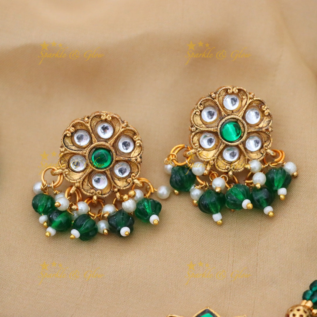 Exquisite Gold & Pink Necklace Set for Weddings