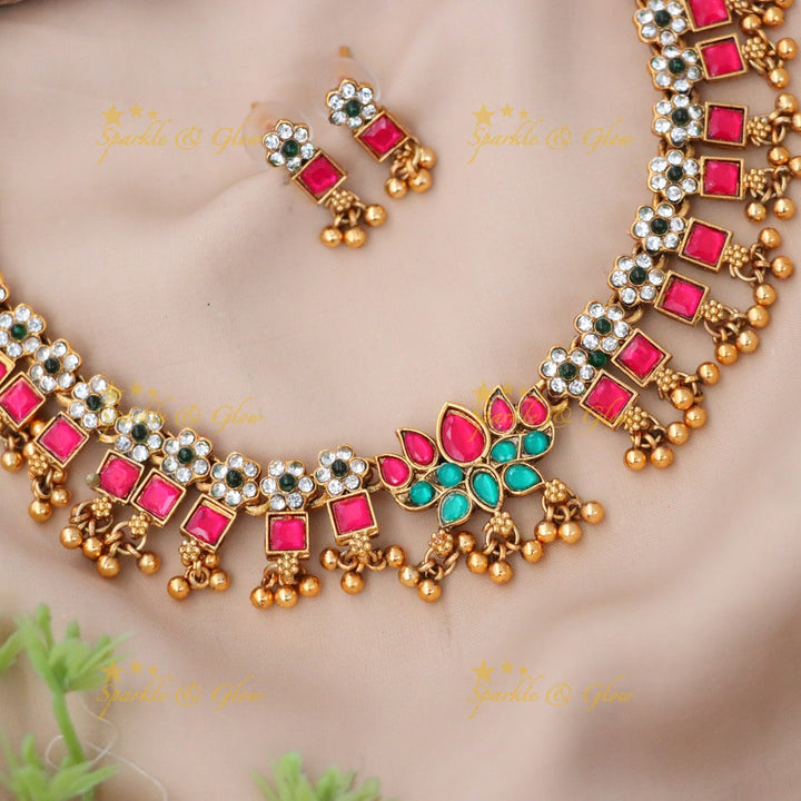 Stunning Gold Festive Necklace Set for Weddings & Celebrations