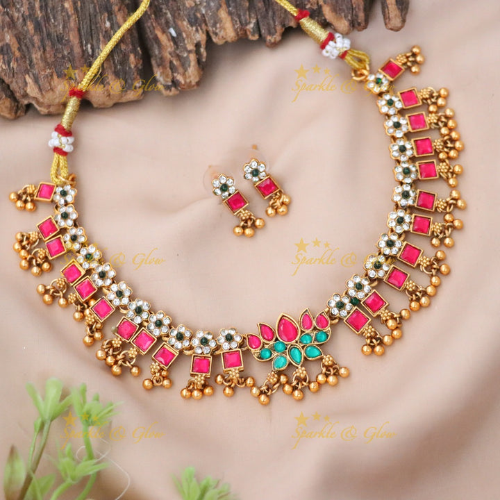 Stunning Gold Festive Necklace Set for Weddings & Celebrations