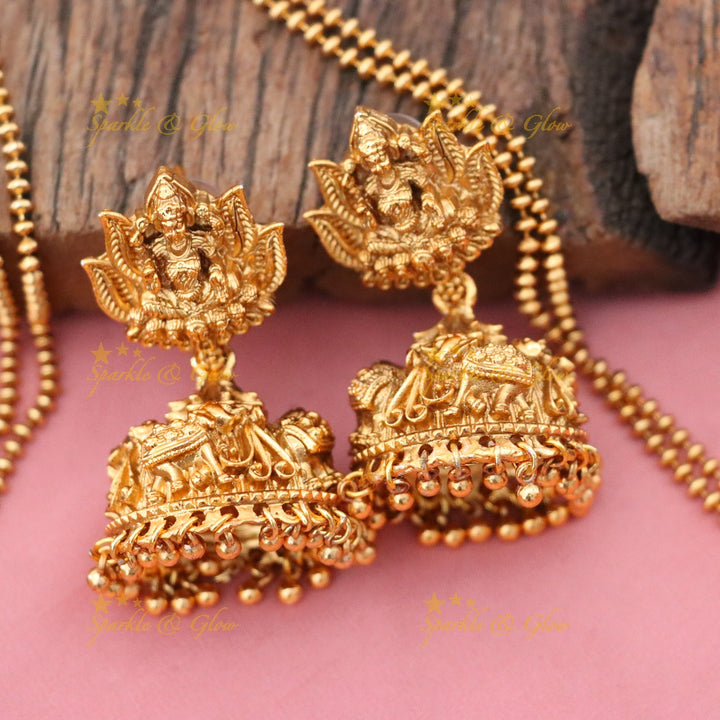 Exquisite Temple Necklace Set - Ideal for Festive Wear