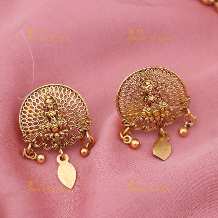 Exquisite Kerala Temple Necklace in Gold Finish