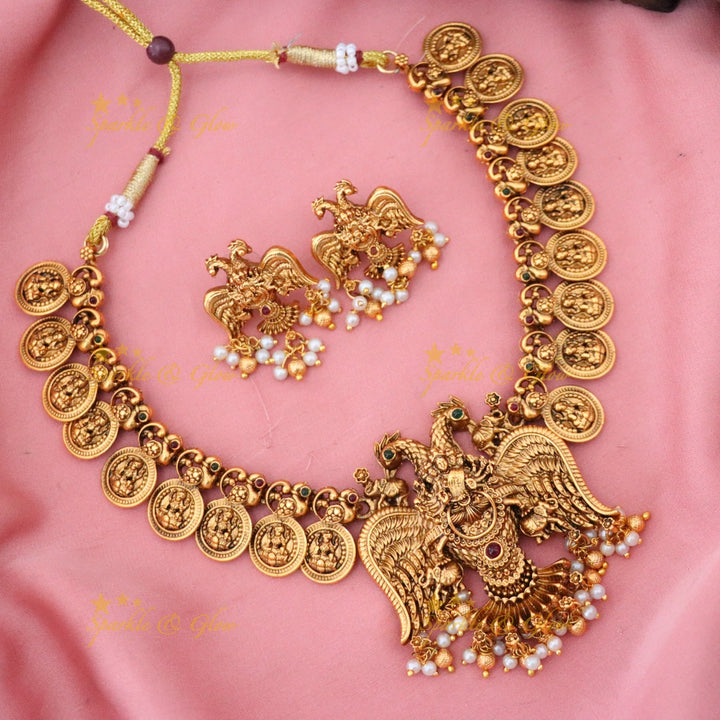 Exquisite Coin & Temple Necklace for Celebrations