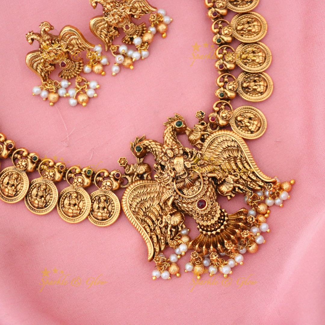 Exquisite Coin & Temple Necklace for Celebrations