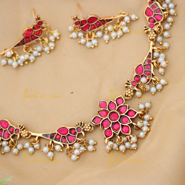 Elegance Redefined: Gold & Turquoise Festive Necklace