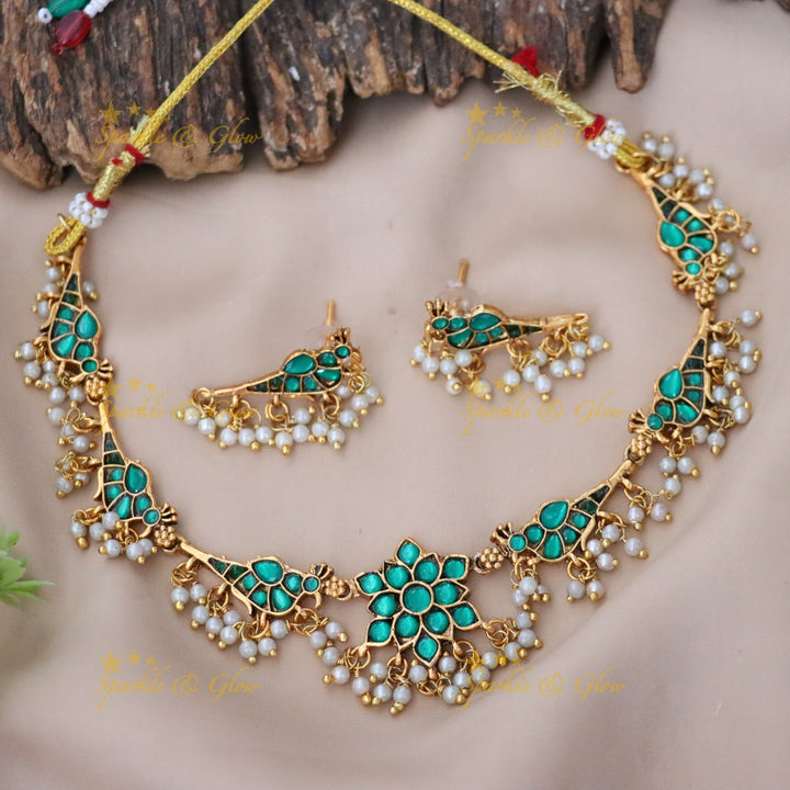 Elegance Redefined: Gold & Turquoise Festive Necklace