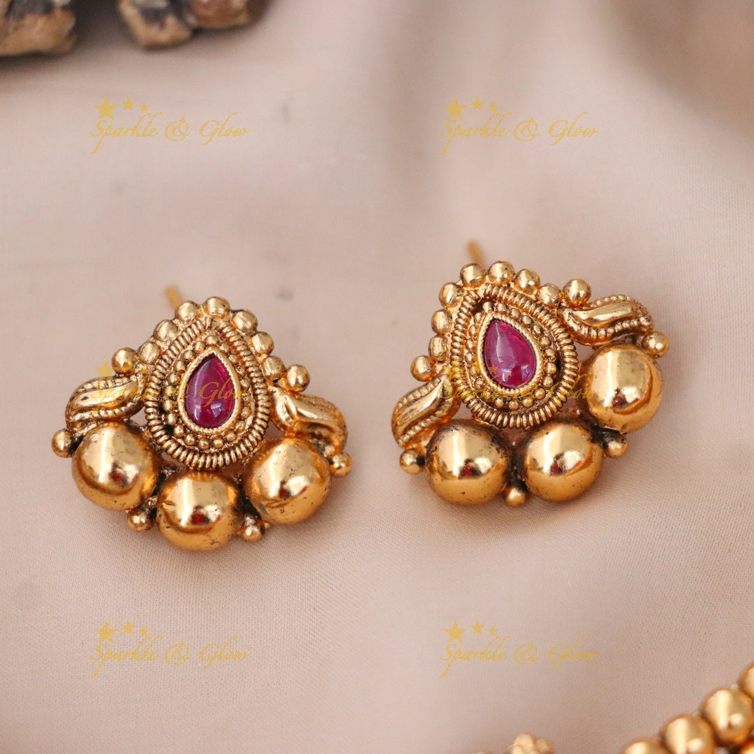 Exquisite Gold Plated Short Necklace Set for Festivals