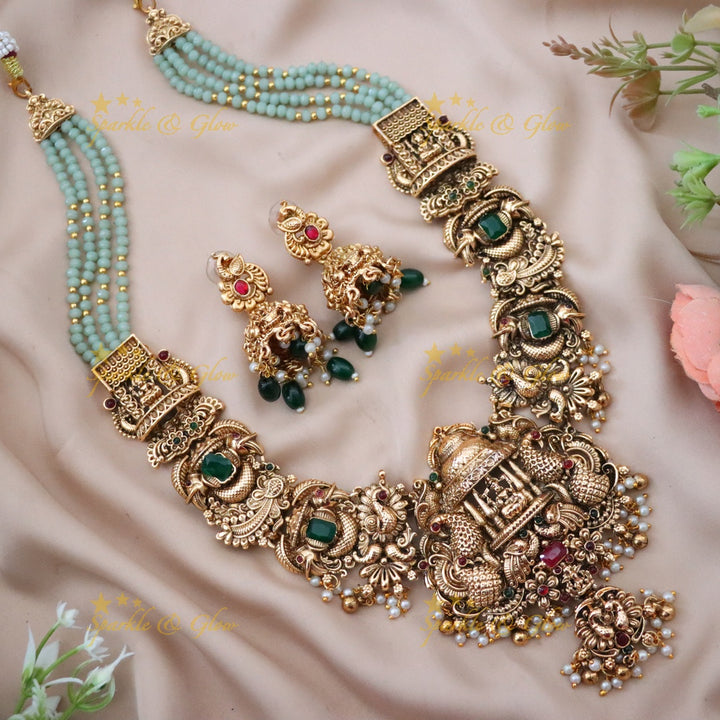 Exquisite Temple Long Necklace for Grand Celebrations
