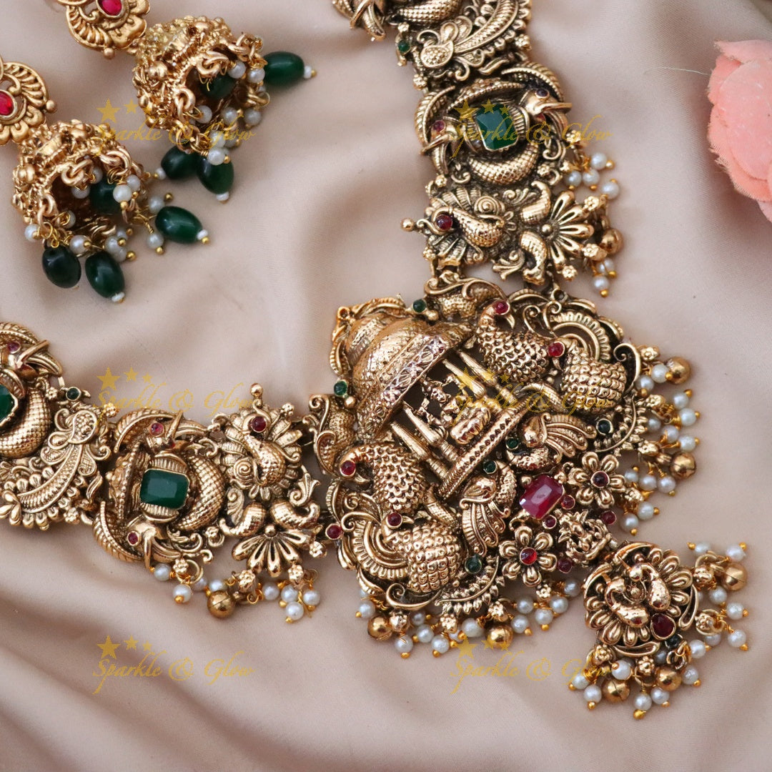 Exquisite Temple Long Necklace for Grand Celebrations