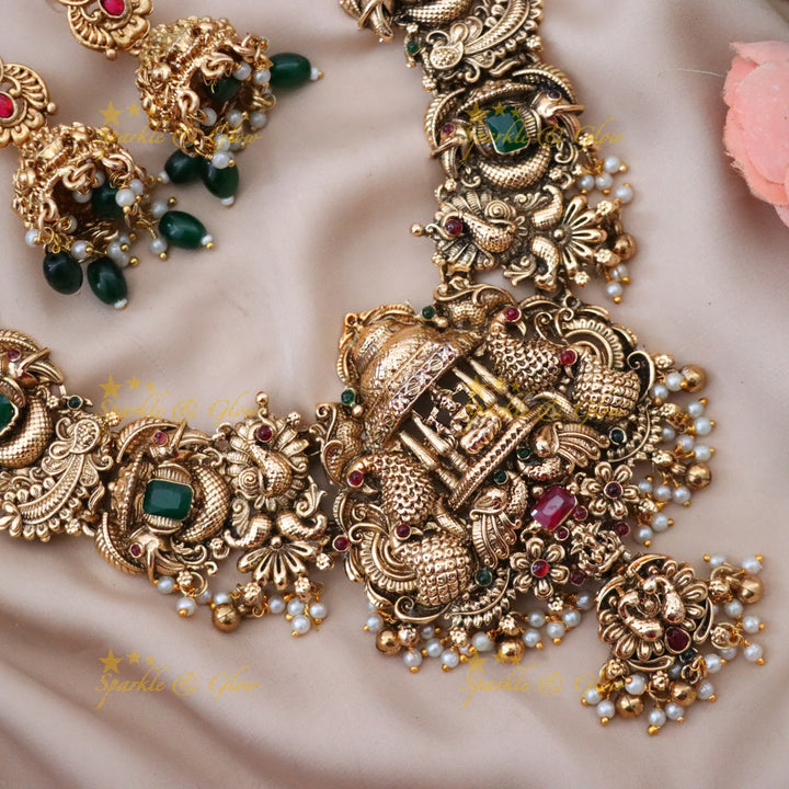 Exquisite Temple Long Necklace for Grand Celebrations