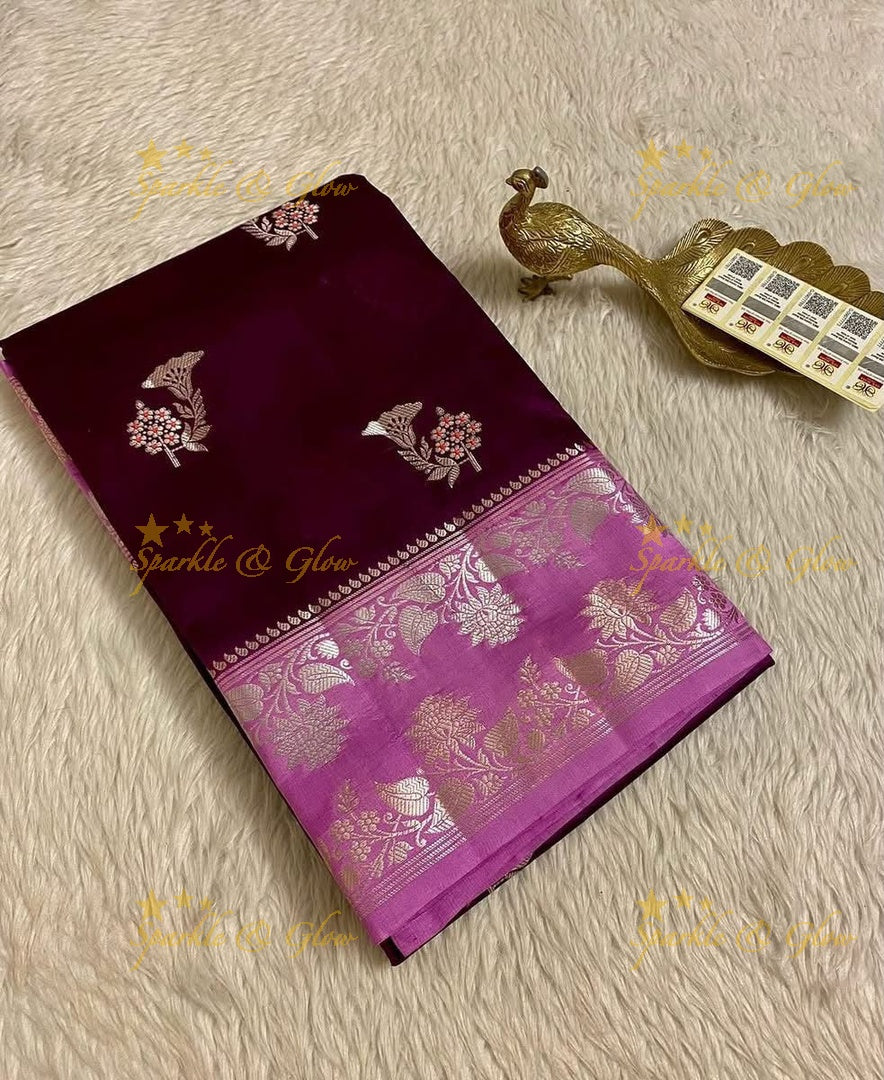 Stunning Banarasi Saree with Zari Border for Weddings