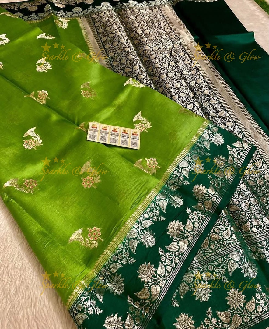 Stunning Banarasi Saree with Zari Border for Weddings