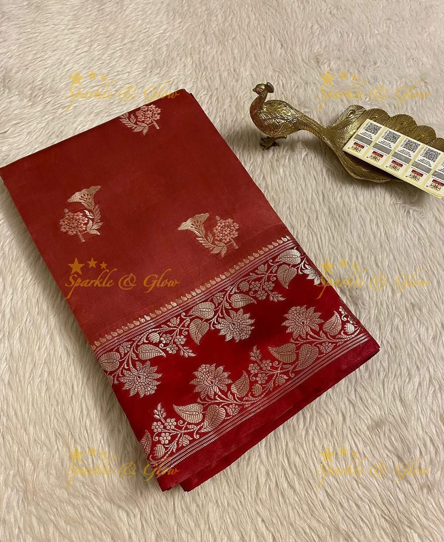 Stunning Banarasi Saree with Zari Border for Weddings