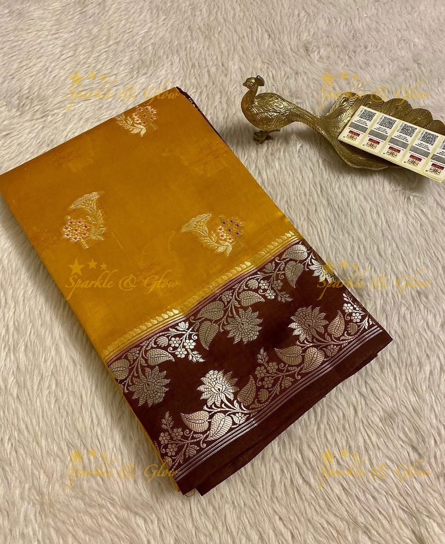 Stunning Banarasi Saree with Zari Border for Weddings