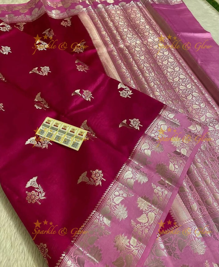 Stunning Banarasi Saree with Zari Border for Weddings