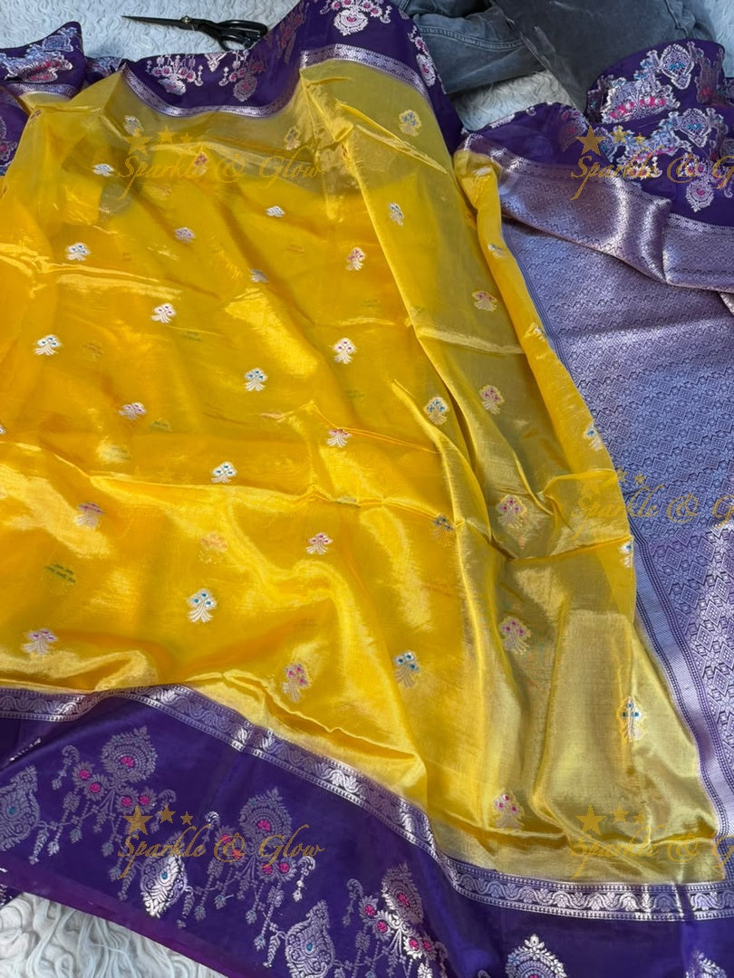 Elevate Festive Style with Jacquard & Organza Saree