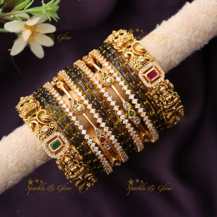 Exquisite Bridal Peacock & Lakshmi Bangles - Elegant & Timeless