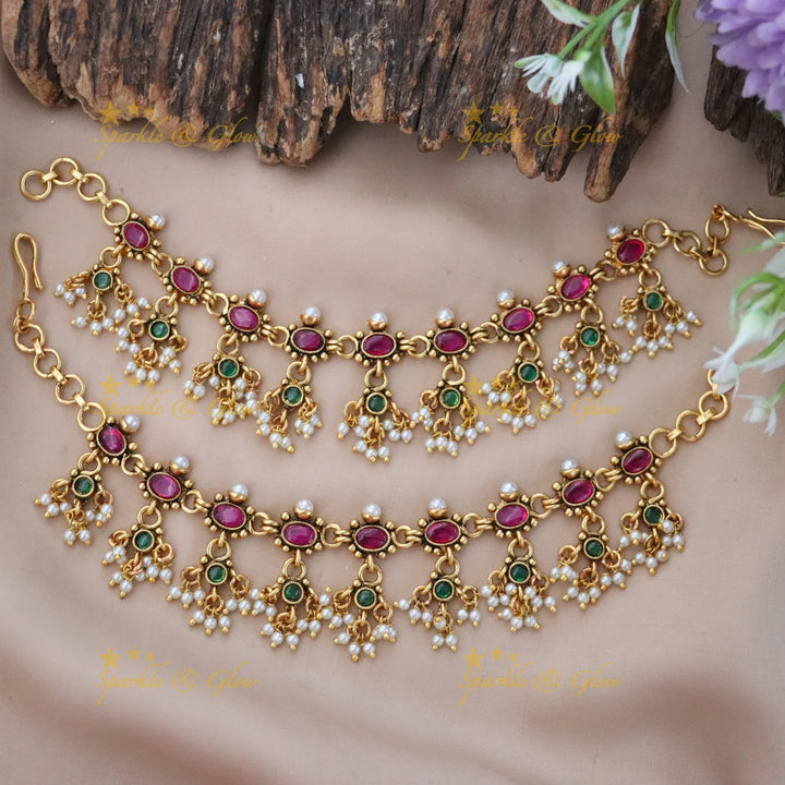 Gold Kemp Earchain with Elegant Droppings