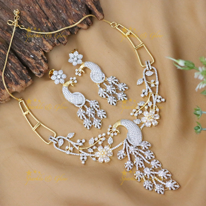 Premium American Diamond Necklace Set for Weddings