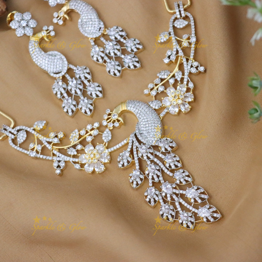 Premium American Diamond Necklace Set for Weddings