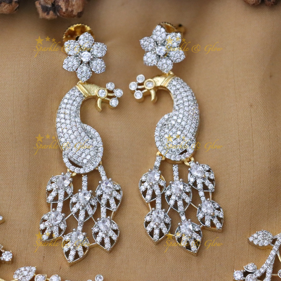 Premium American Diamond Necklace Set for Weddings