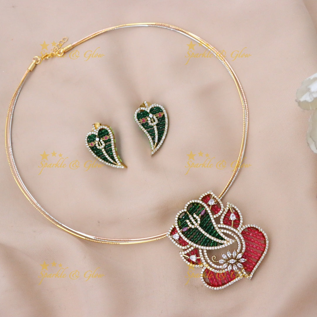 Stunning American Diamond Wedding Pendant Set - New Arrival
