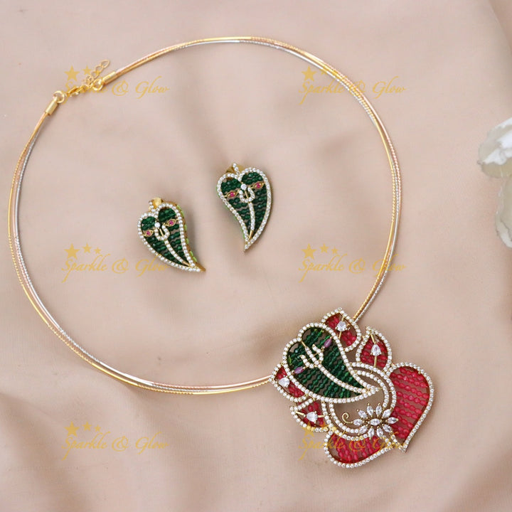 Stunning American Diamond Wedding Pendant Set - New Arrival