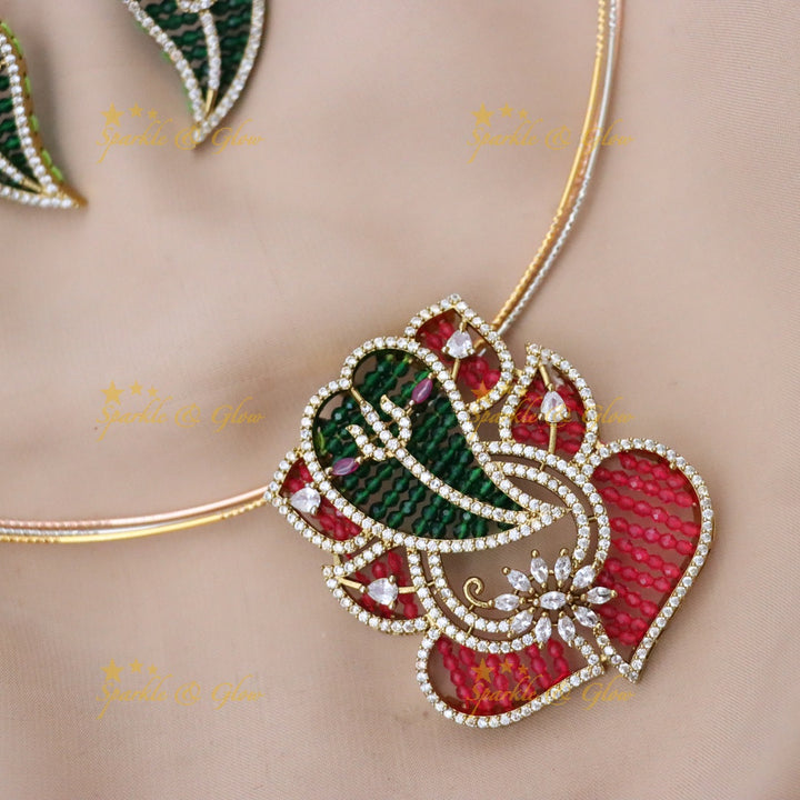 Stunning American Diamond Wedding Pendant Set - New Arrival