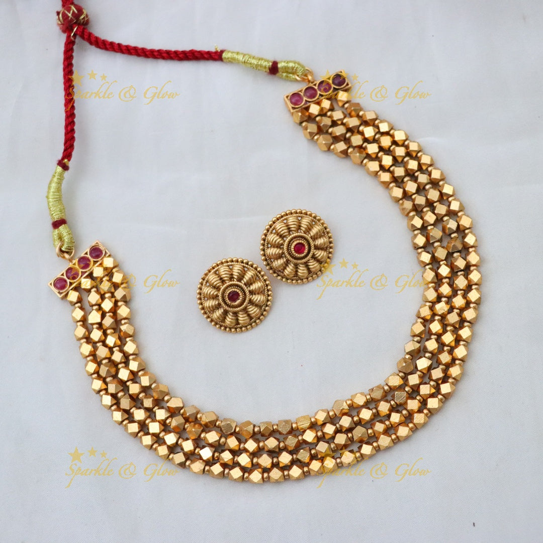 Exquisite Gold Necklace Set for Weddings & Festivities