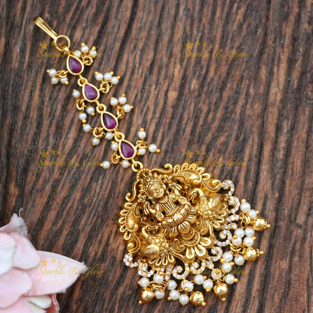 Stunning Gold-Plated Temple Maang Tikka - New Arrival
