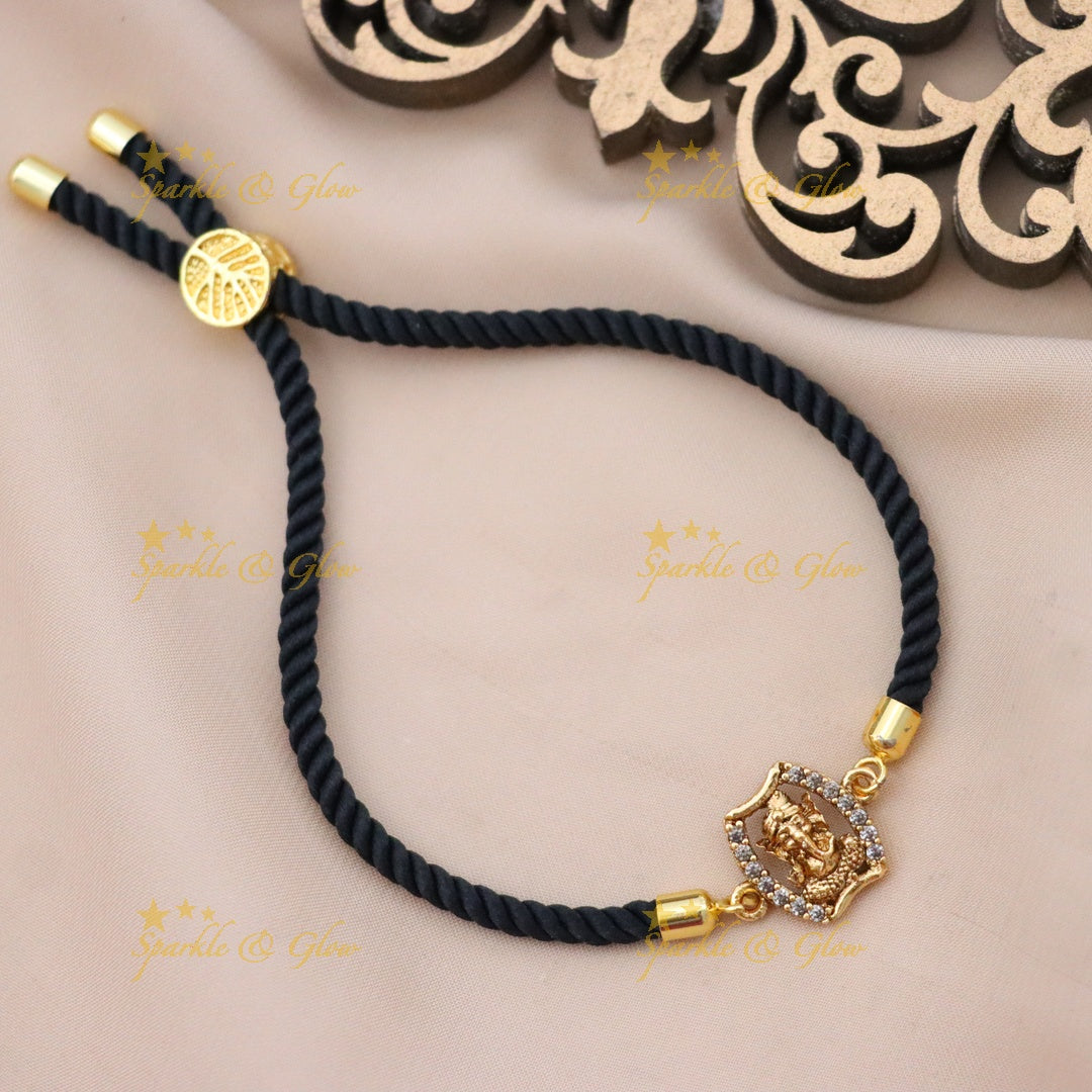 Elegant Temple Design Bracelet with Gold Details