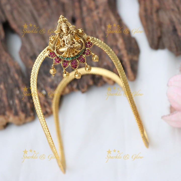 Elegant Gold-Plated Temple Vanki for Festive Occasions