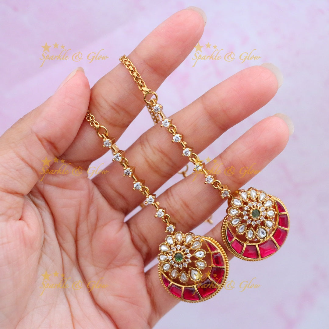 Exquisite Bridal Jhumka Earcuff Set with Stones