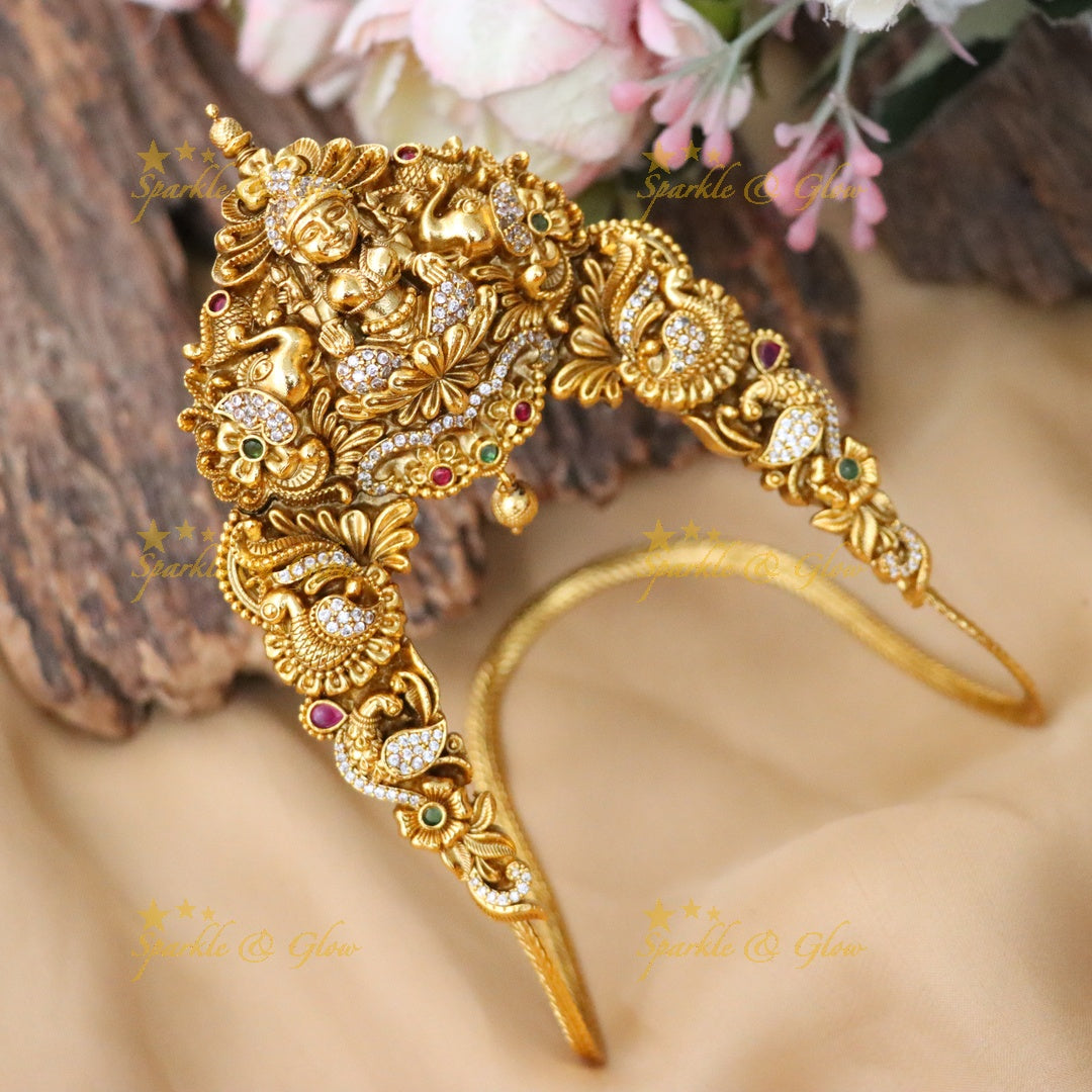 Exquisite Temple Design Gold Vanki for Weddings