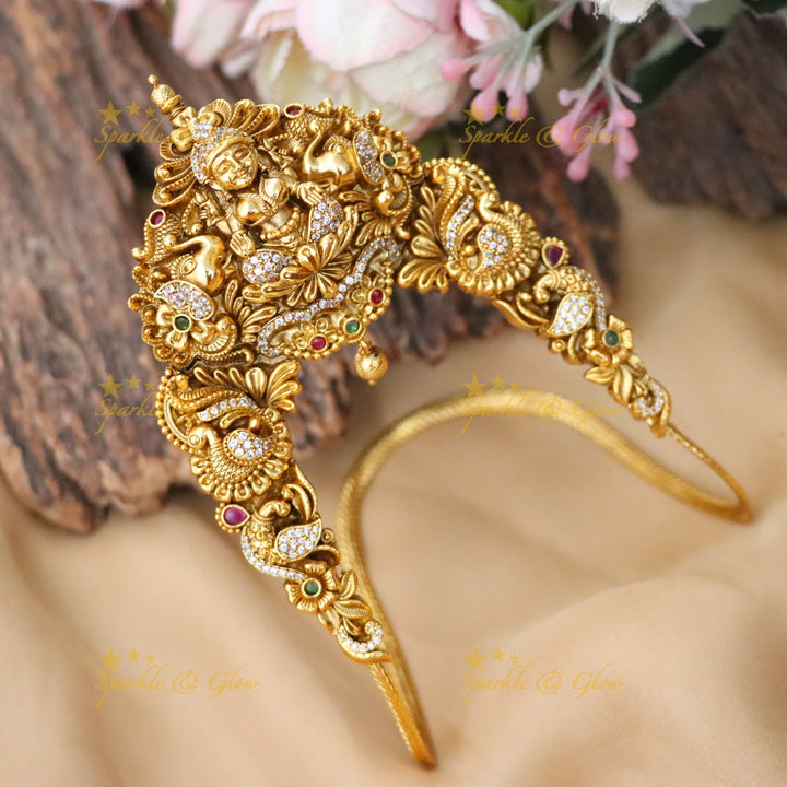 Exquisite Temple Design Gold Vanki for Weddings