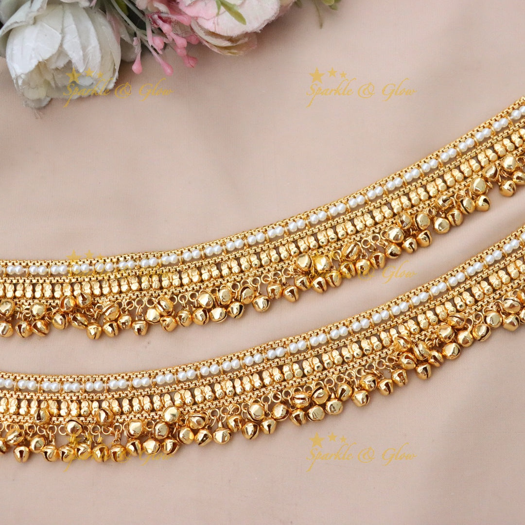 Pearl Gold Anklet - Exquisite Festive Imitation Jewelry