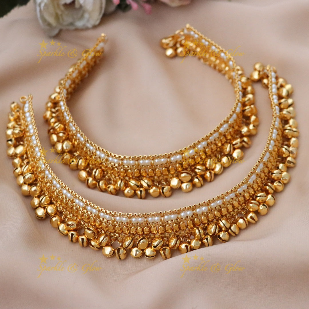 Pearl Gold Anklet - Exquisite Festive Imitation Jewelry