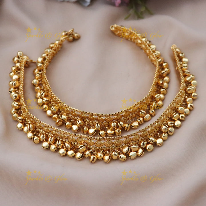 Gold & Pearl Anklets for Weddings & Festivities