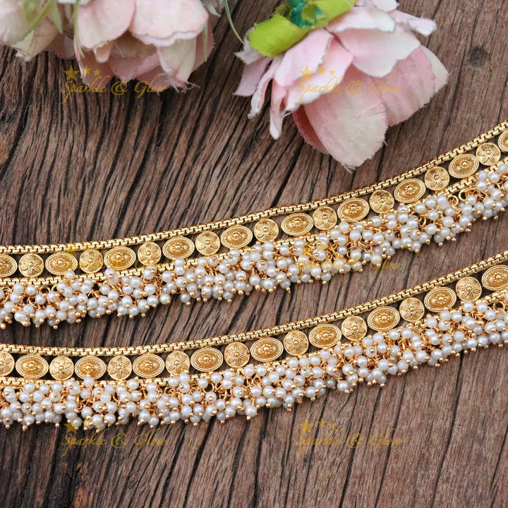 Elegant Gold Imitation Festive Anklet – Add Glam to Your Style