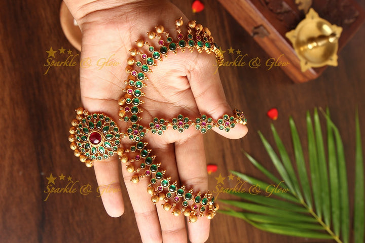 Premium matte  kemp bridal three sided maang tikka
