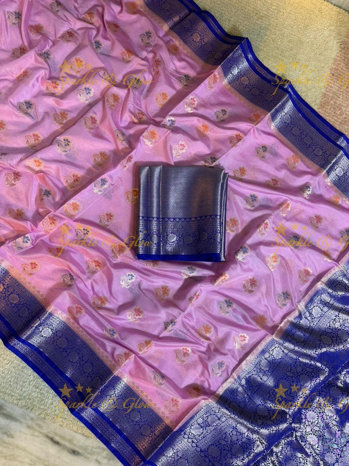 Exquisite Banarasi Silk Saree with Meena Zari Work